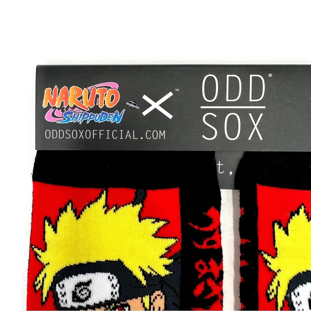 Odd Sox Naruto Shippuden Crew Socks Mens Womens Anime Manga Orange Novelty Gift